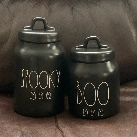 Rae Dunn SPOOKY Ghosts Halloween Canister - Black Matte - Picture 11 of 11